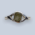 Moldavite Sterling Silver Ring (size 5 & 5.5)