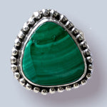 Malachite Sterling Silver Rings (Sizes 4-7)