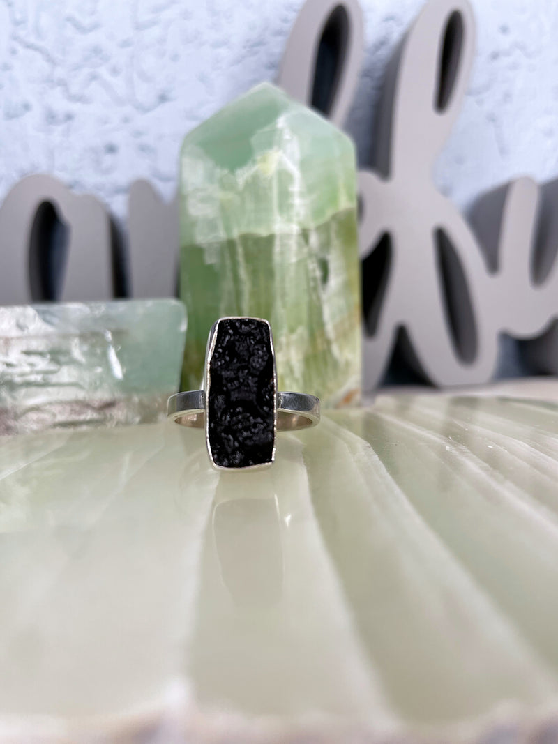 Tektite and Sterling Silver Rings