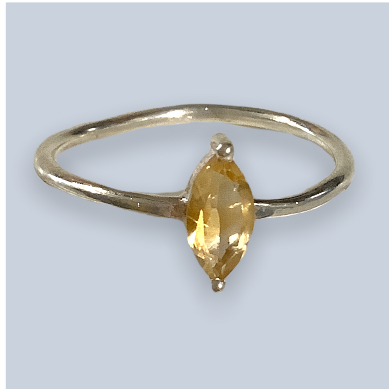 Citrine Sterling Silver Rings (Size 9-10)