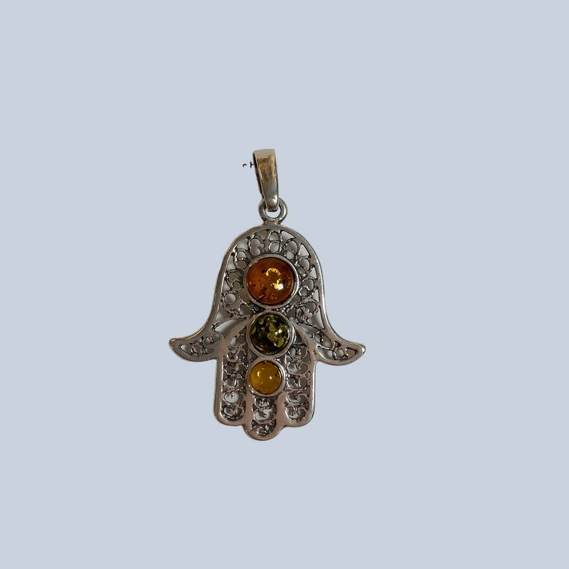 Amber Sterling Silver Pendants