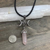Triple Goddess with Pentagram Stone Pendants