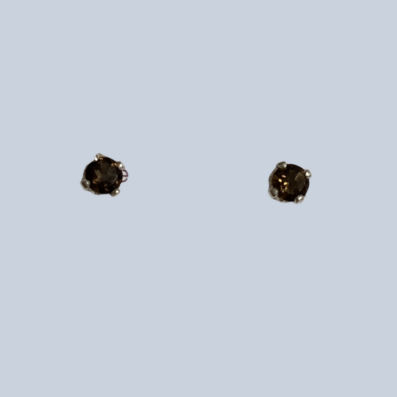 Smokey Quartz Sterling Silver Studs