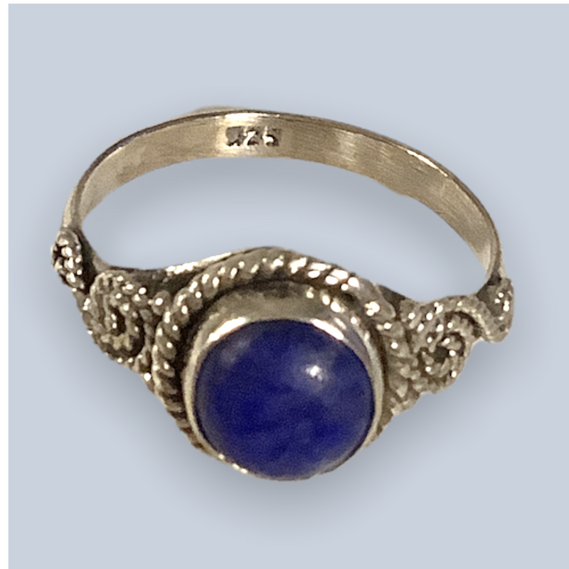 Lapis lazuli Sterling Silver Rings (Size 10-10.5)