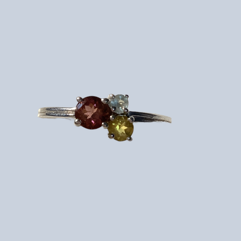 Tourmaline Sterling Silver Rings (Sizes 8.5-10)