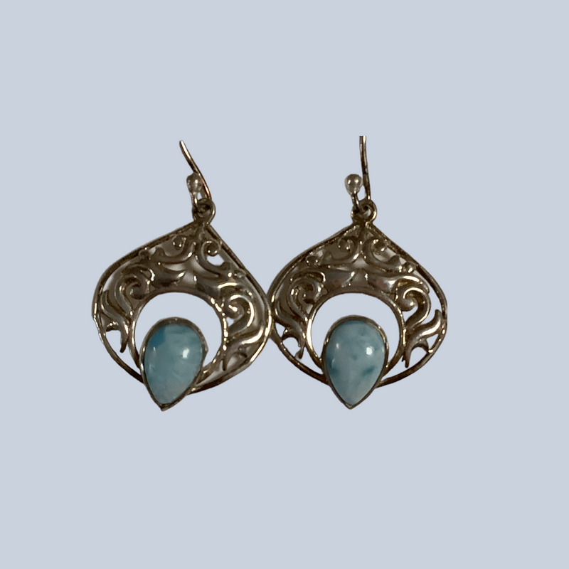 Larimar Sterling Silver Earrings