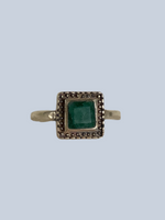 Emerald Sterling Silver Rings 8-10