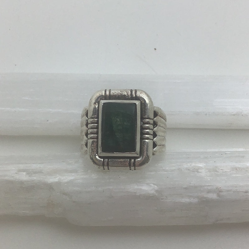 Nephrite Jade Sterling Silver Rings