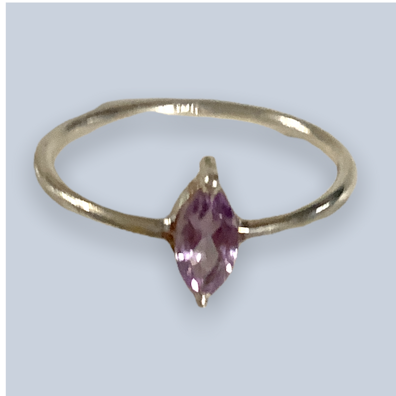 Amethyst Sterling Silver Rings (Sizes 9 - 10)