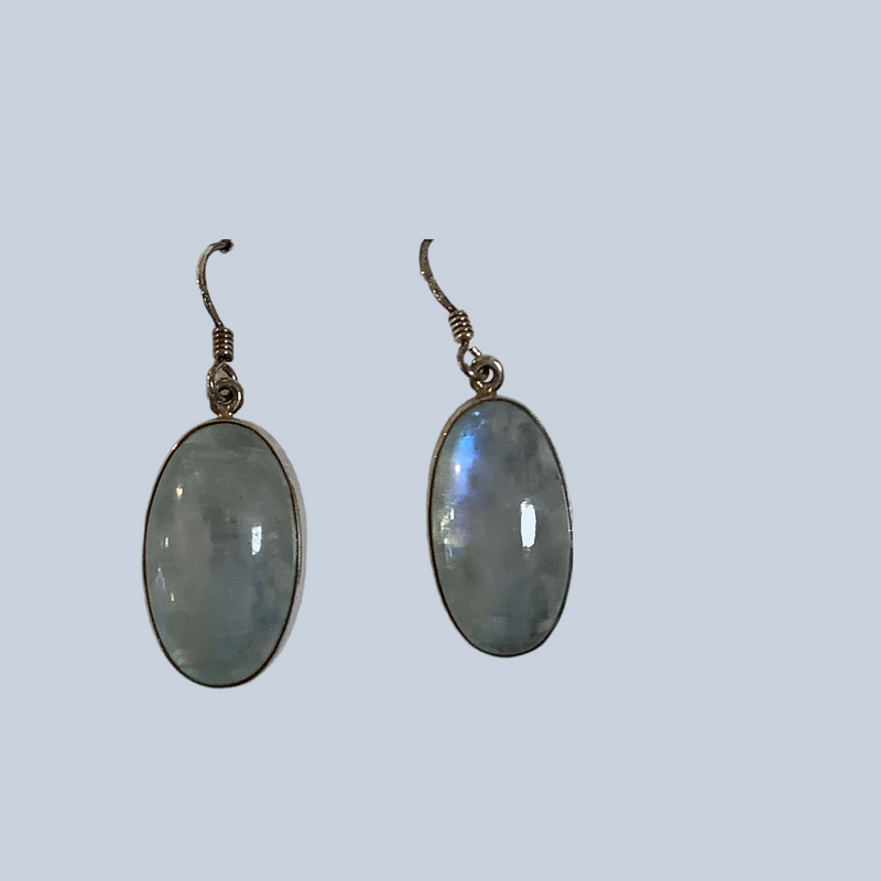 Green Moonstone Sterling Silver Earrings