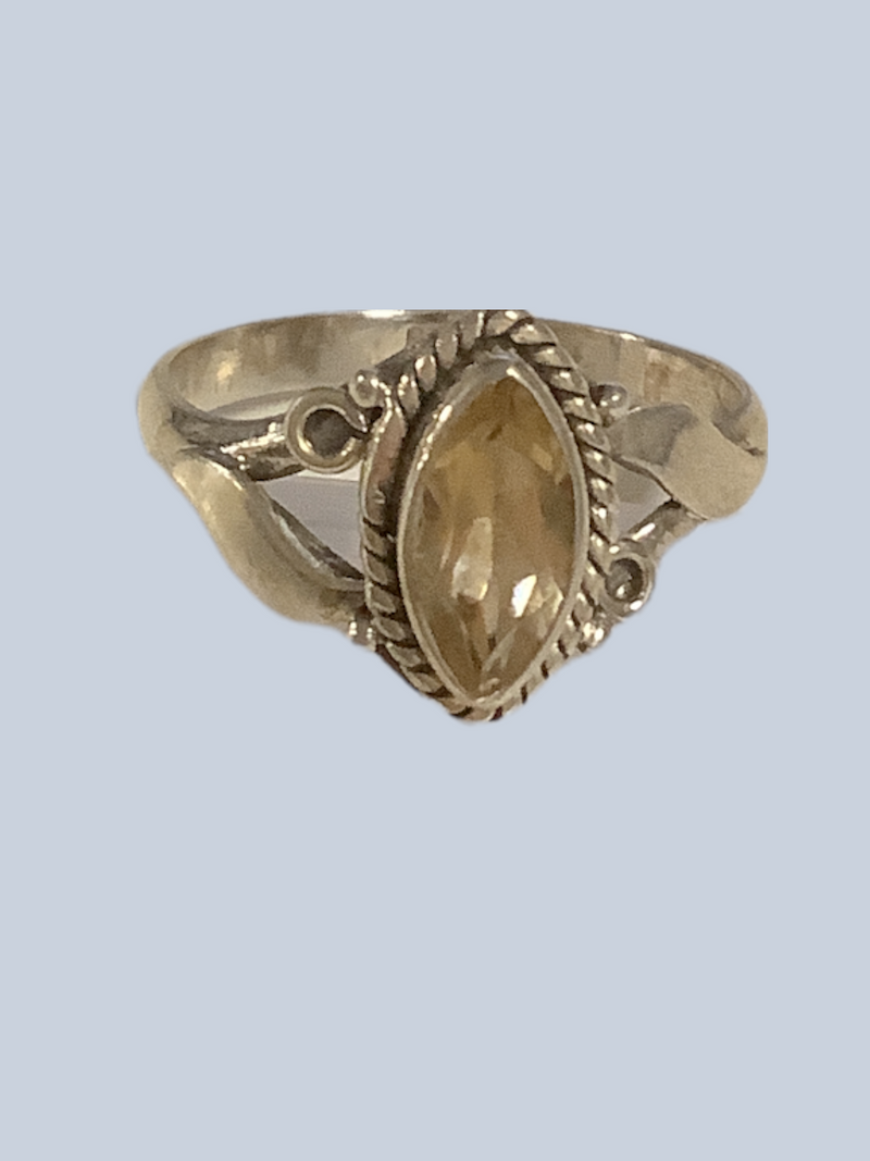 Citrine Sterling Silver Rings (Size 9-10)