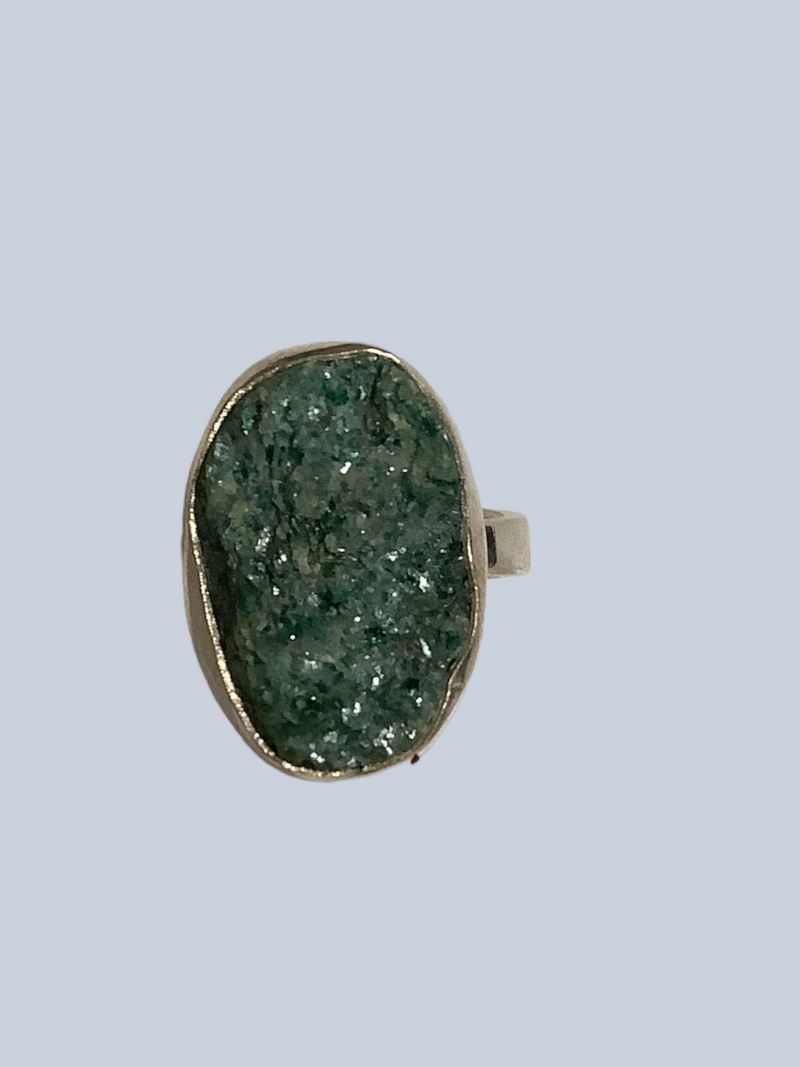 Fuchsite Sterling Silver Ring (size 6)