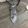 Flat Point Crystal Pendant with Jewel