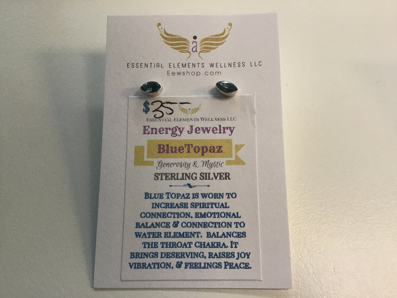 Blue Topaz Sterling Silver Studs