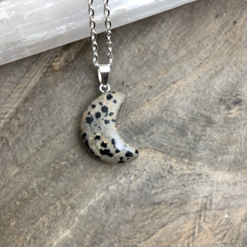Crescent Moon Stone Pendant