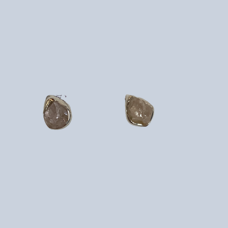 Morganite Sterling Stud Earrings
