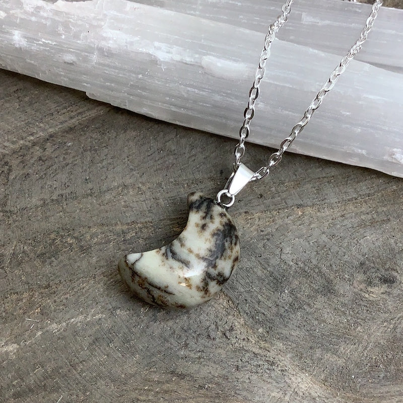 Crescent Moon Stone Pendant