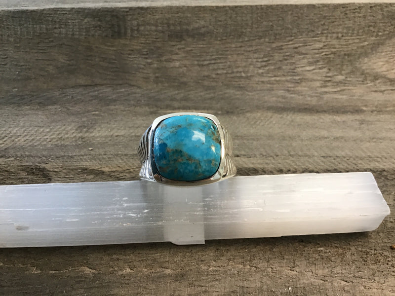 Turquoise sterling silver ring size 13