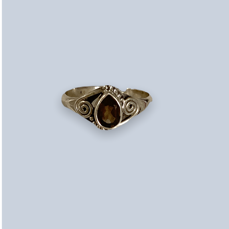 Smokey Quartz Sterling Silver Rings (Size 9-10)
