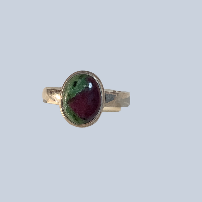 Ruby Zoisite Sterling Silver Rings (Size 9-10)