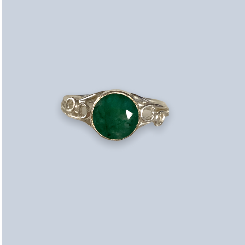 Emerald Sterling Silver Rings 8-10