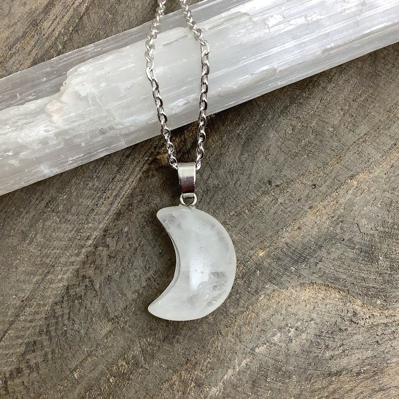 Crescent Moon Stone Pendant