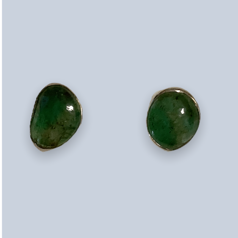 Emerald Sterling silver earrings