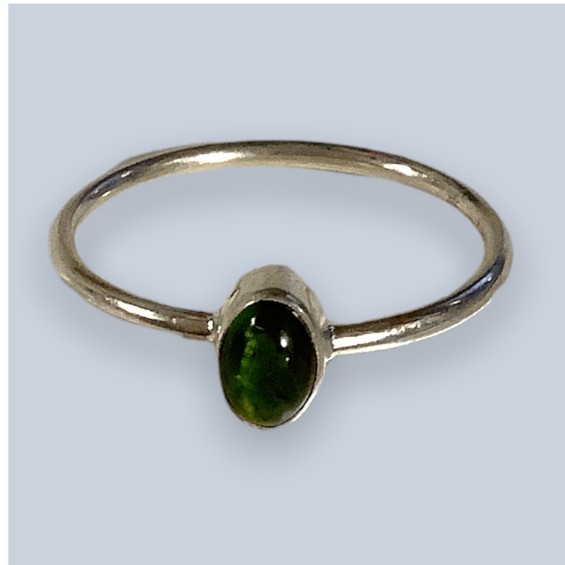 Tourmaline Sterling Silver Rings (Sizes 8.5-10)
