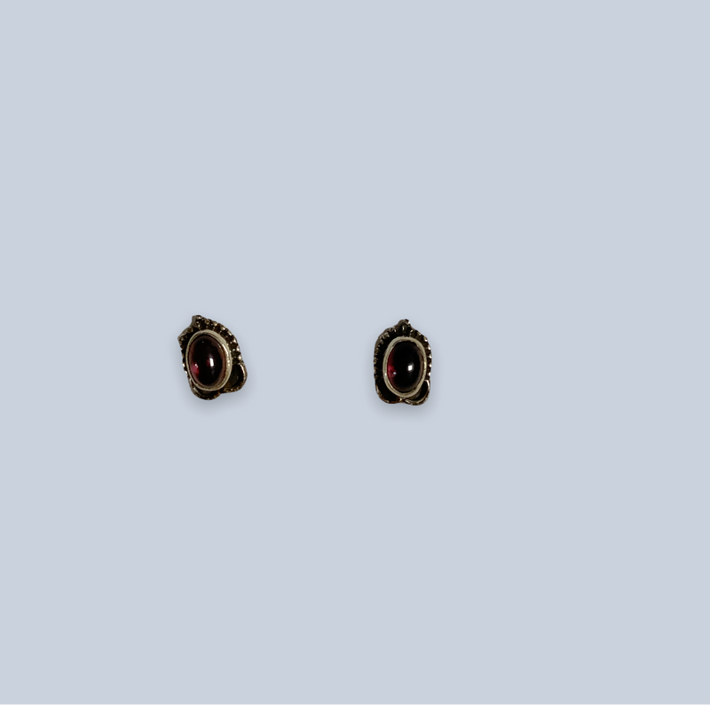 Garnet Sterling Silver Earrings