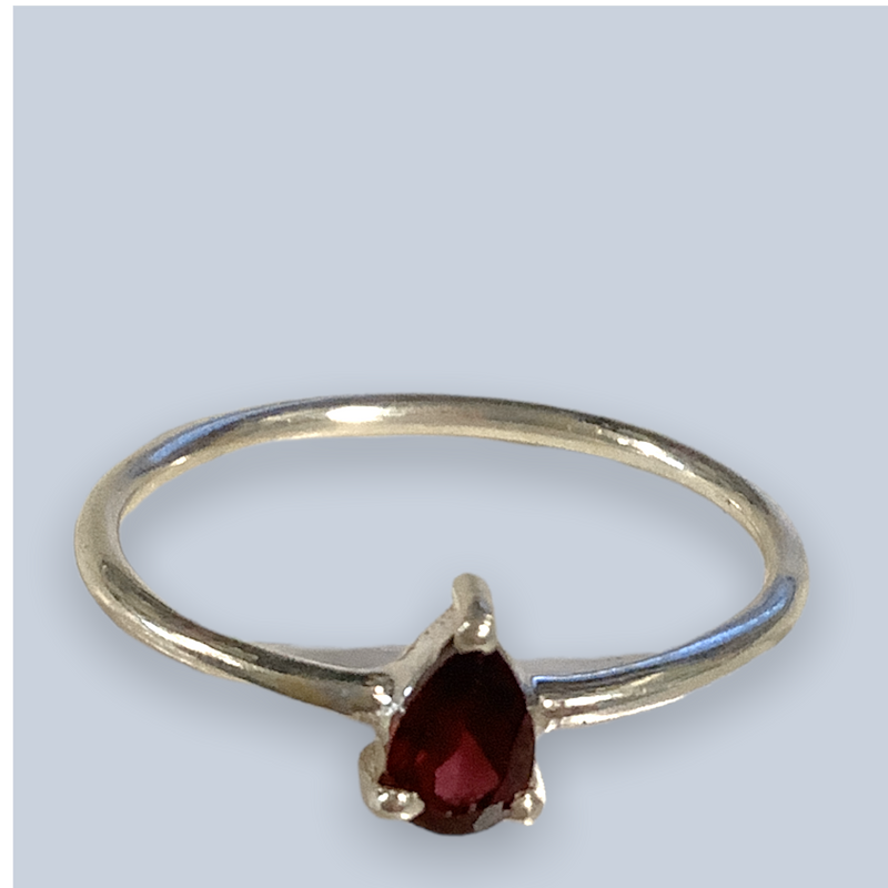 Garnet Sterling Silver Rings (Sizes 9-11)