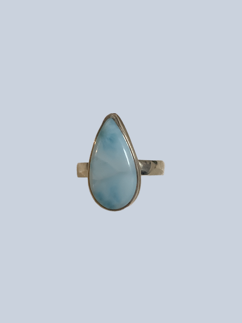 Larimar Sterling Silver Rings (Size 7)