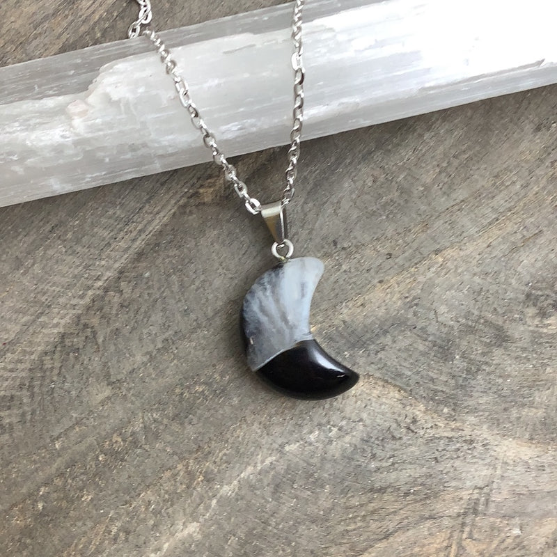 Crescent Moon Stone Pendant