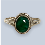 Emerald Sterling Silver Rings 8-10