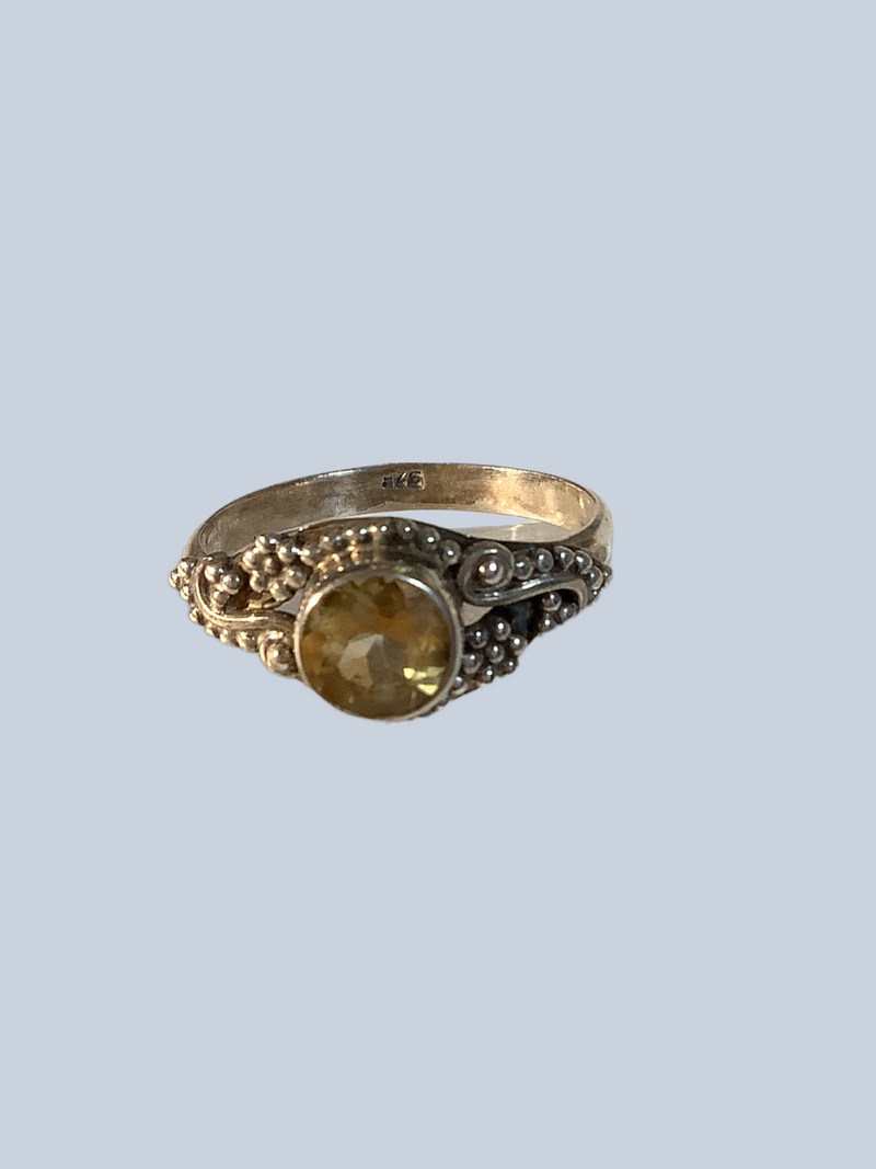Citrine Sterling Silver Rings (Size 7-8)