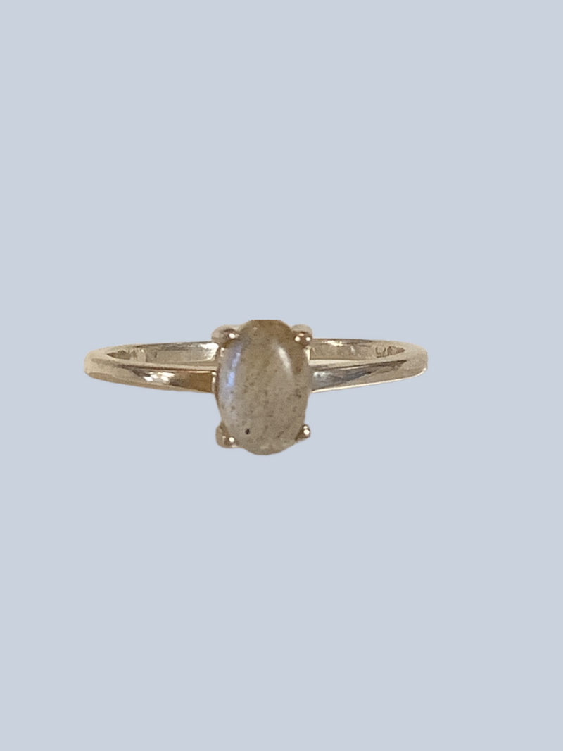 Labradorite Sterling Silver Rings (Sizes 4 to 5.5)