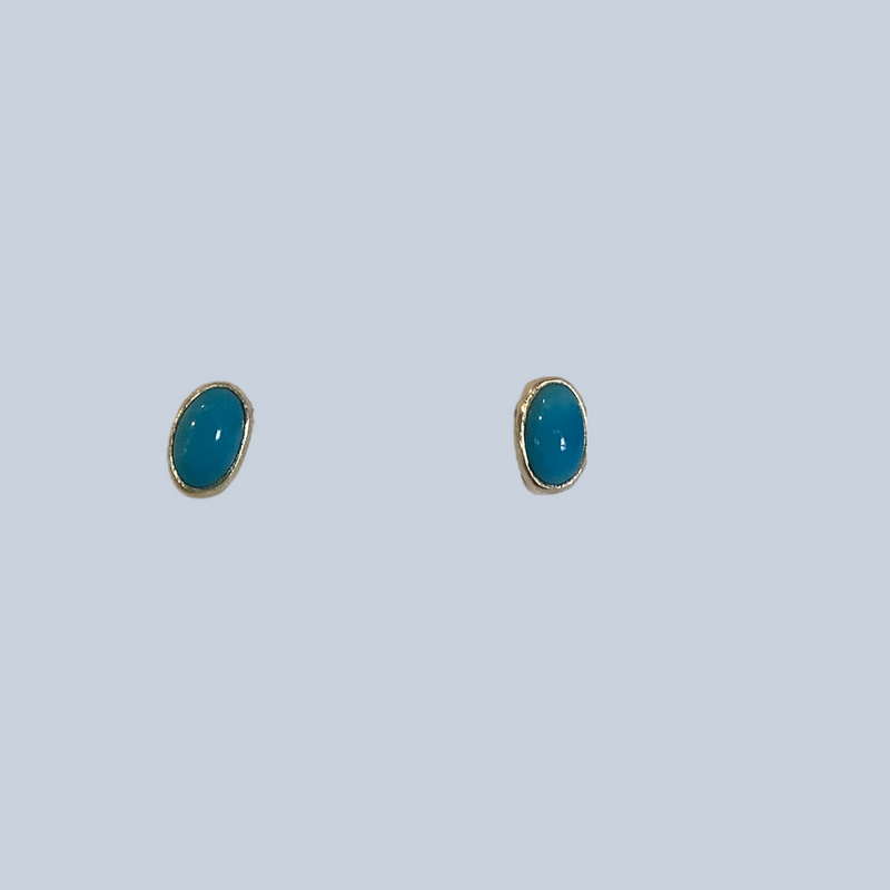 Turquoise stud sterling silver earrings