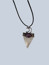 Flat Point Crystal Pendant with Jewel
