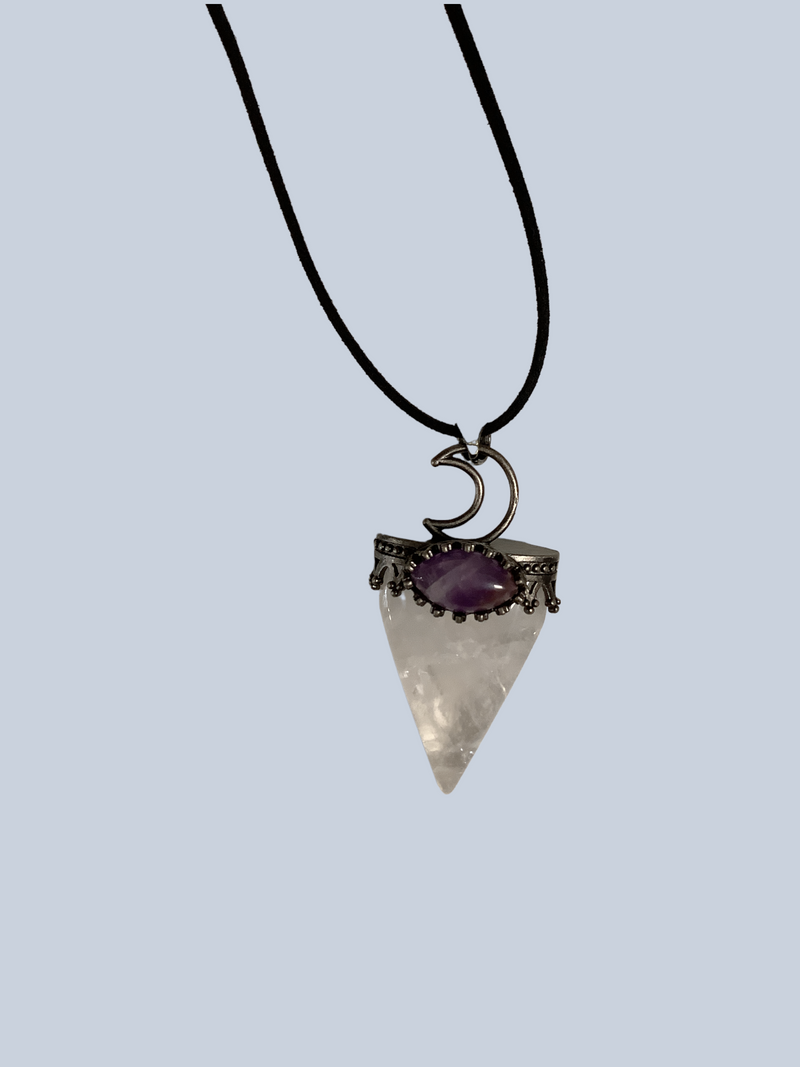 Flat Point Crystal Pendant with Jewel