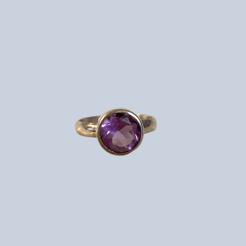 Amethyst Sterling Silver Rings (Size 8)
