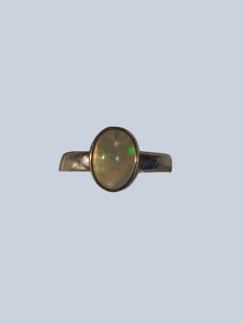 Opal sterling silver rings (size 4-10)