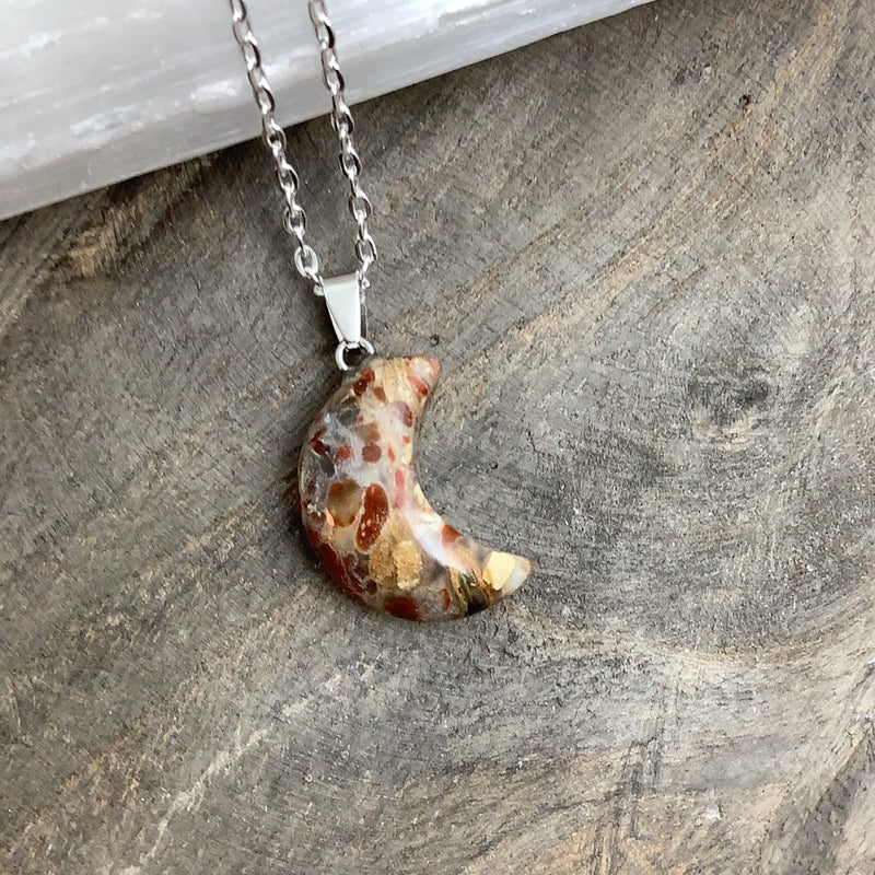 Crescent Moon Stone Pendant