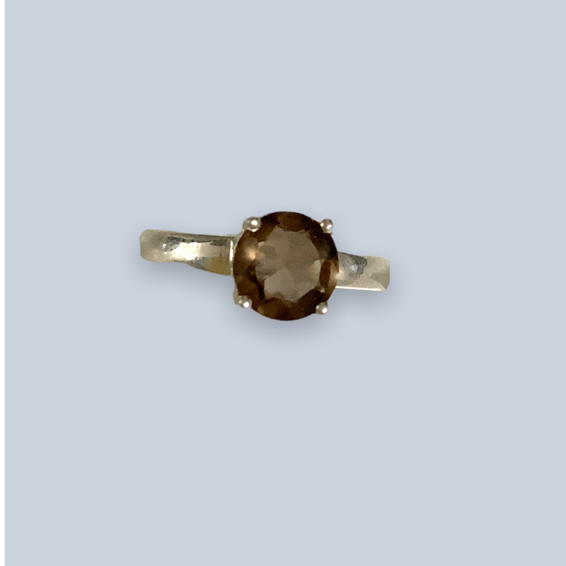 Smokey Quartz Sterling Silver Rings (Size 9-10)