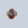 Fire Agate Sterling Silver Rings (Size 8)