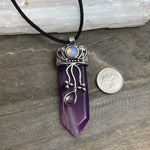 Flat Point Crystal Pendant with Jewel