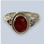 Garnet Sterling Silver Rings (Sizes 9-11)