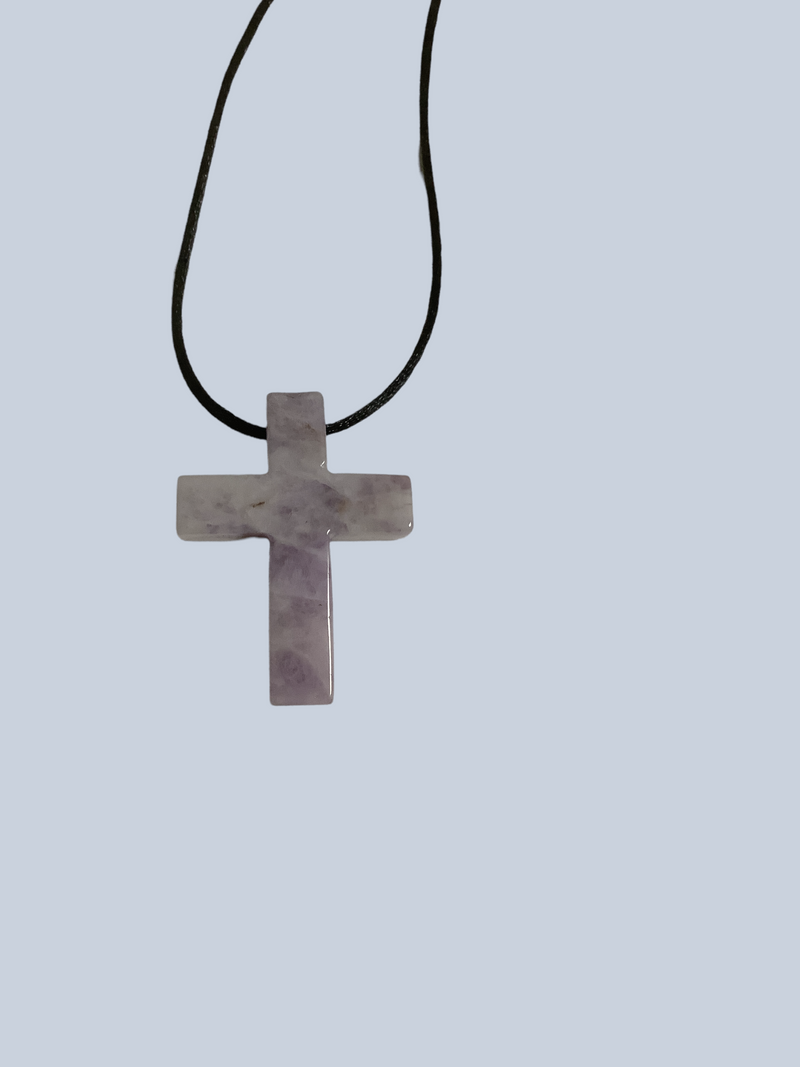 Carved Stone Cross Pendant