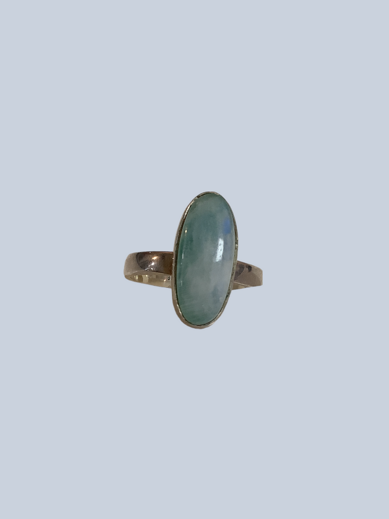 Green Moonstone Sterling Silver Rings