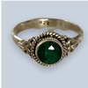Emerald Sterling Silver Rings (Size 6-7.5)