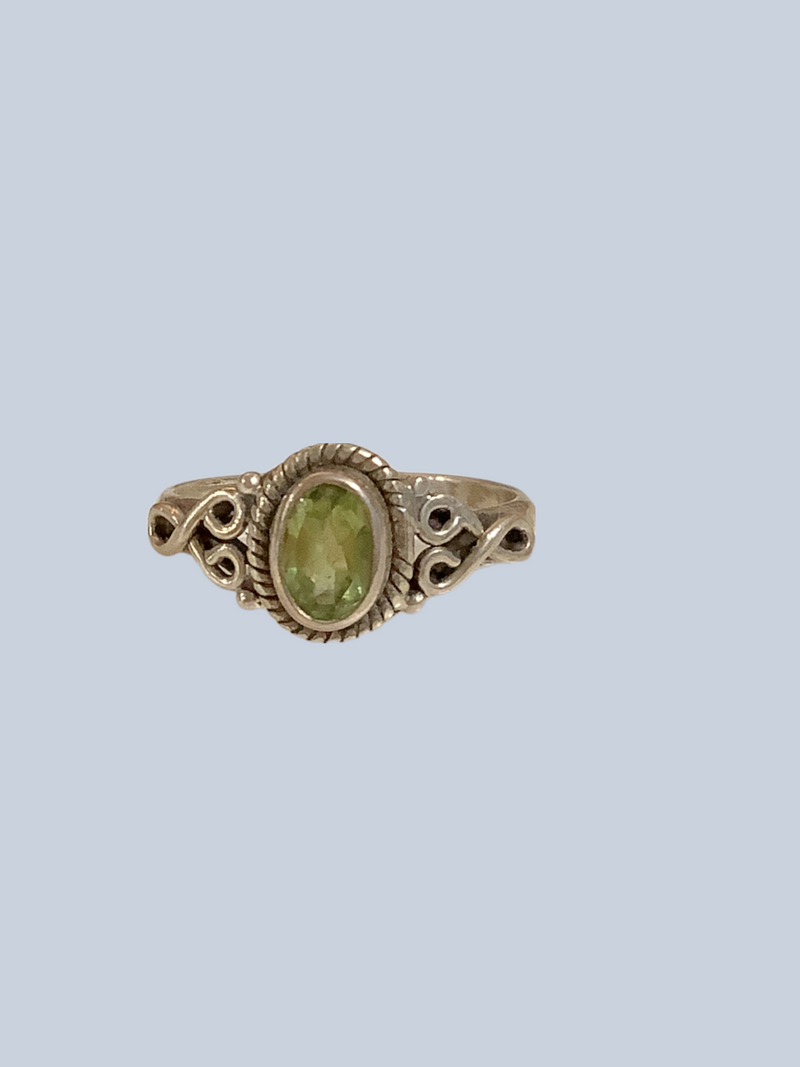 Peridot Sterling Silver Ring (Sizes 4-8)