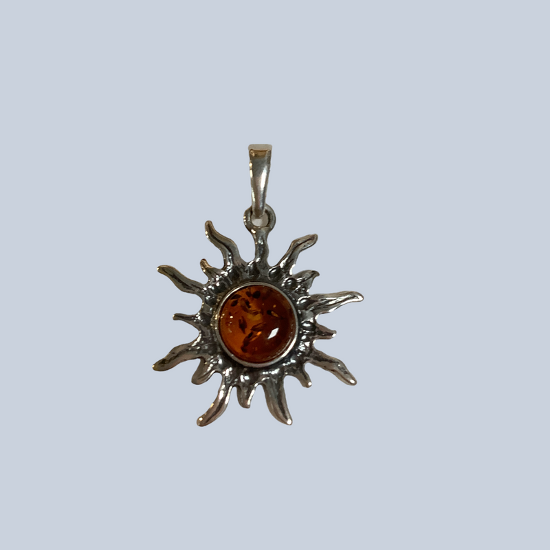 Amber Sterling Silver Pendants
